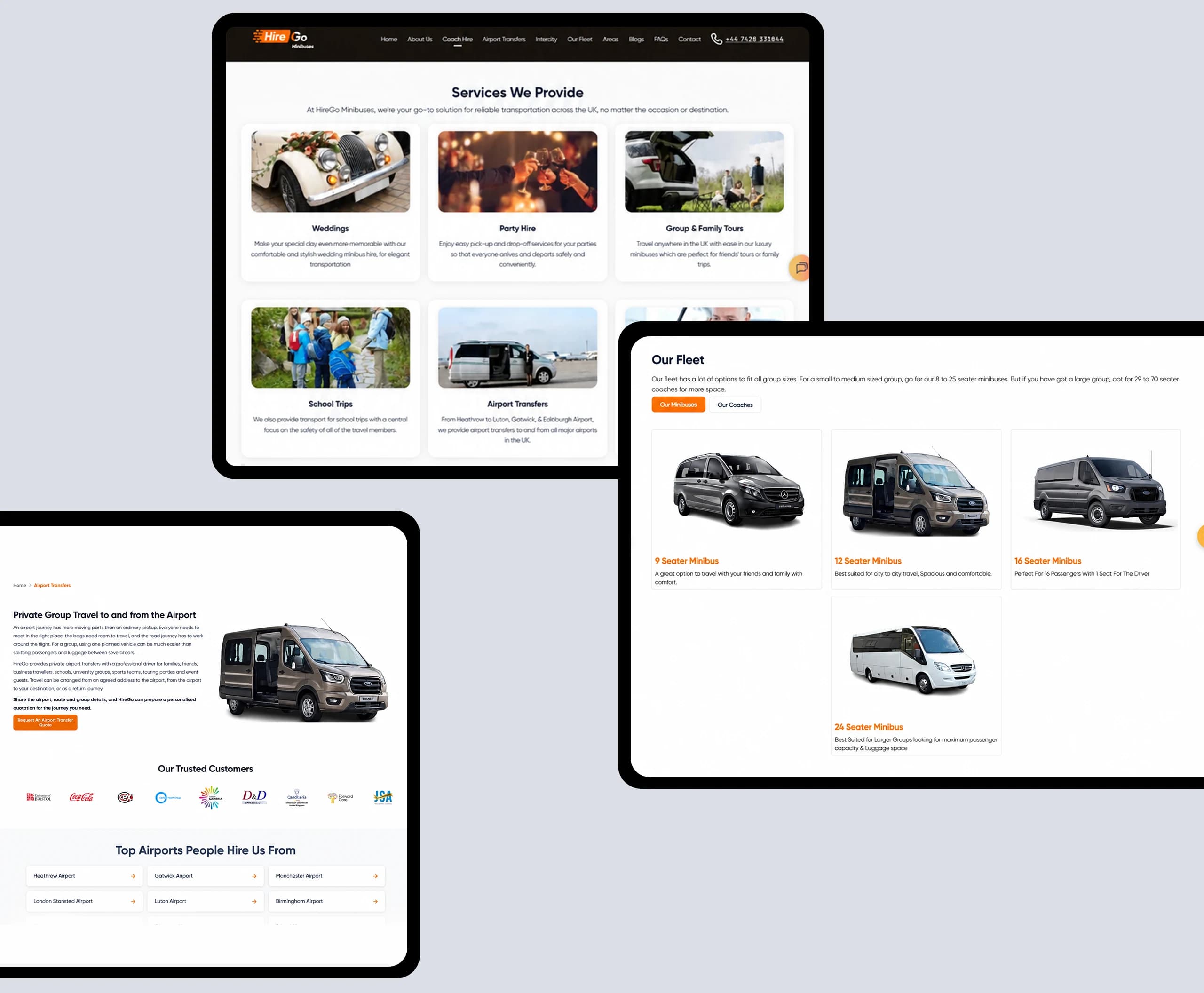 HireGo marketing site on desktop and mobile