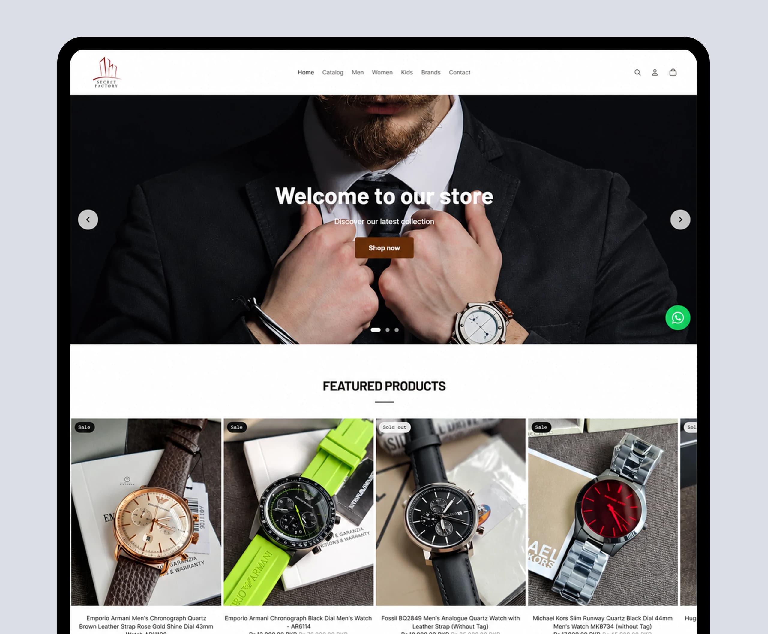 Secret Factory marketing site on desktop and mobile