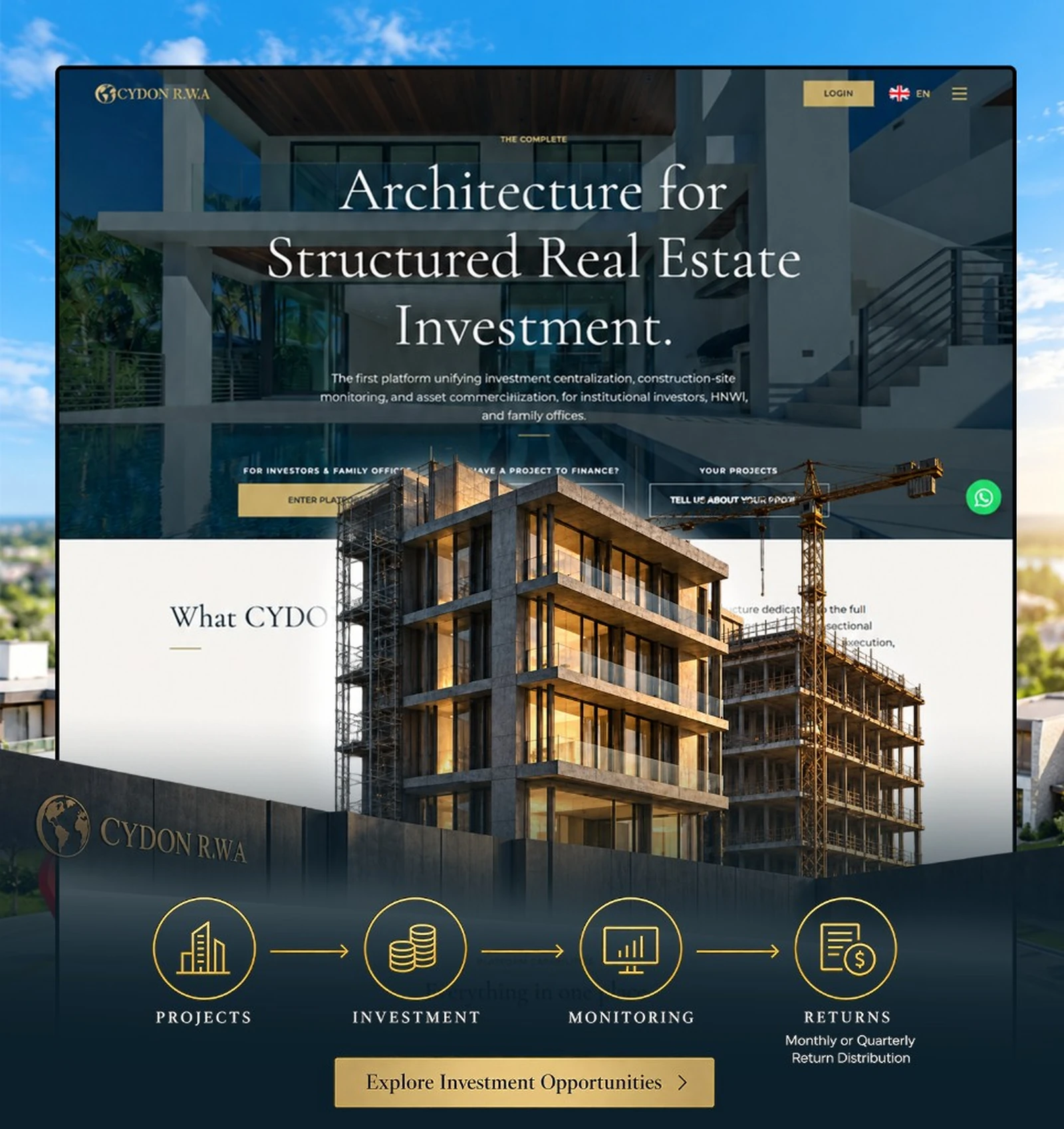 CYDON RWA marketing site — structured real estate investment platform