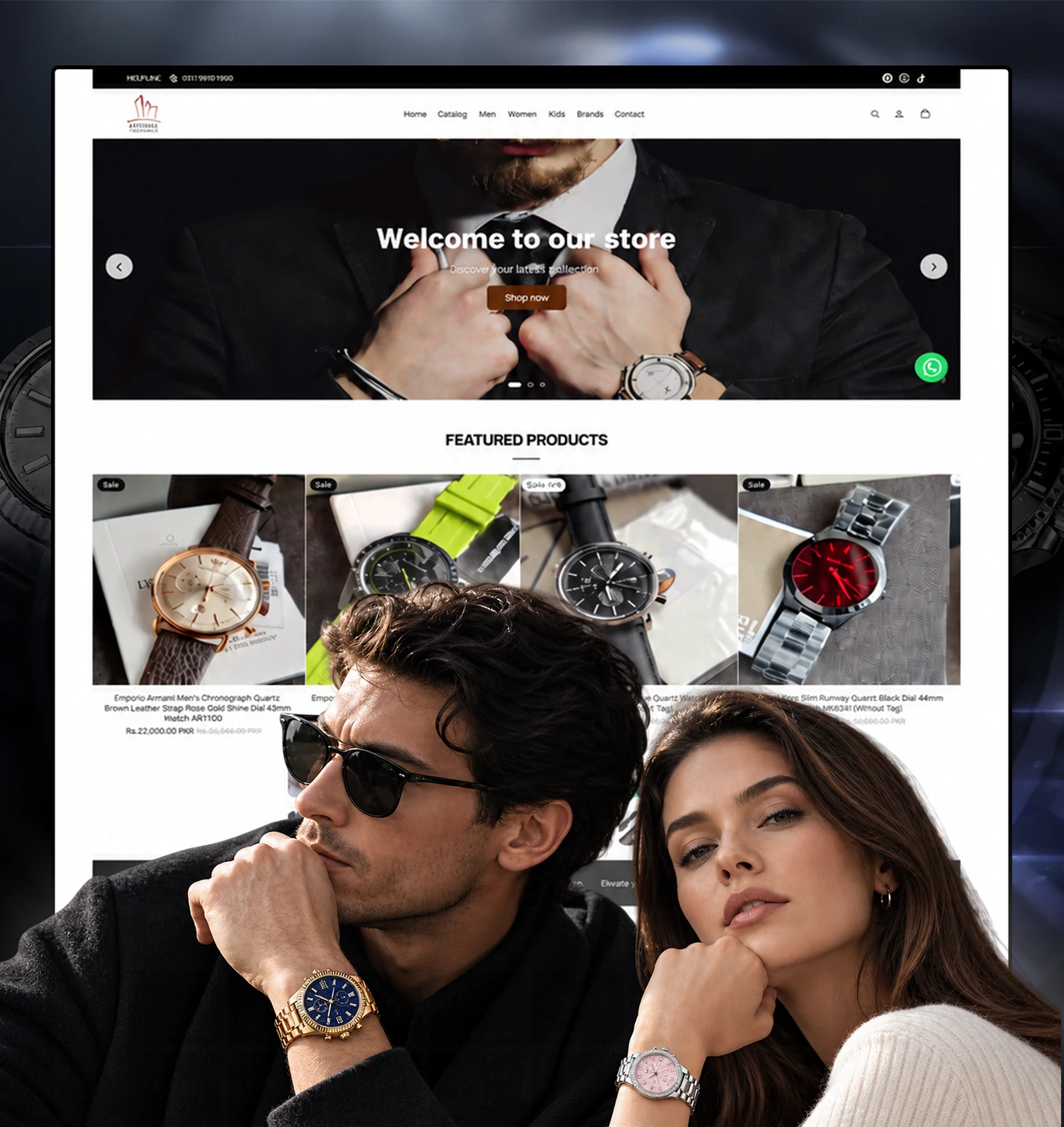 Premium watch ecommerce product display